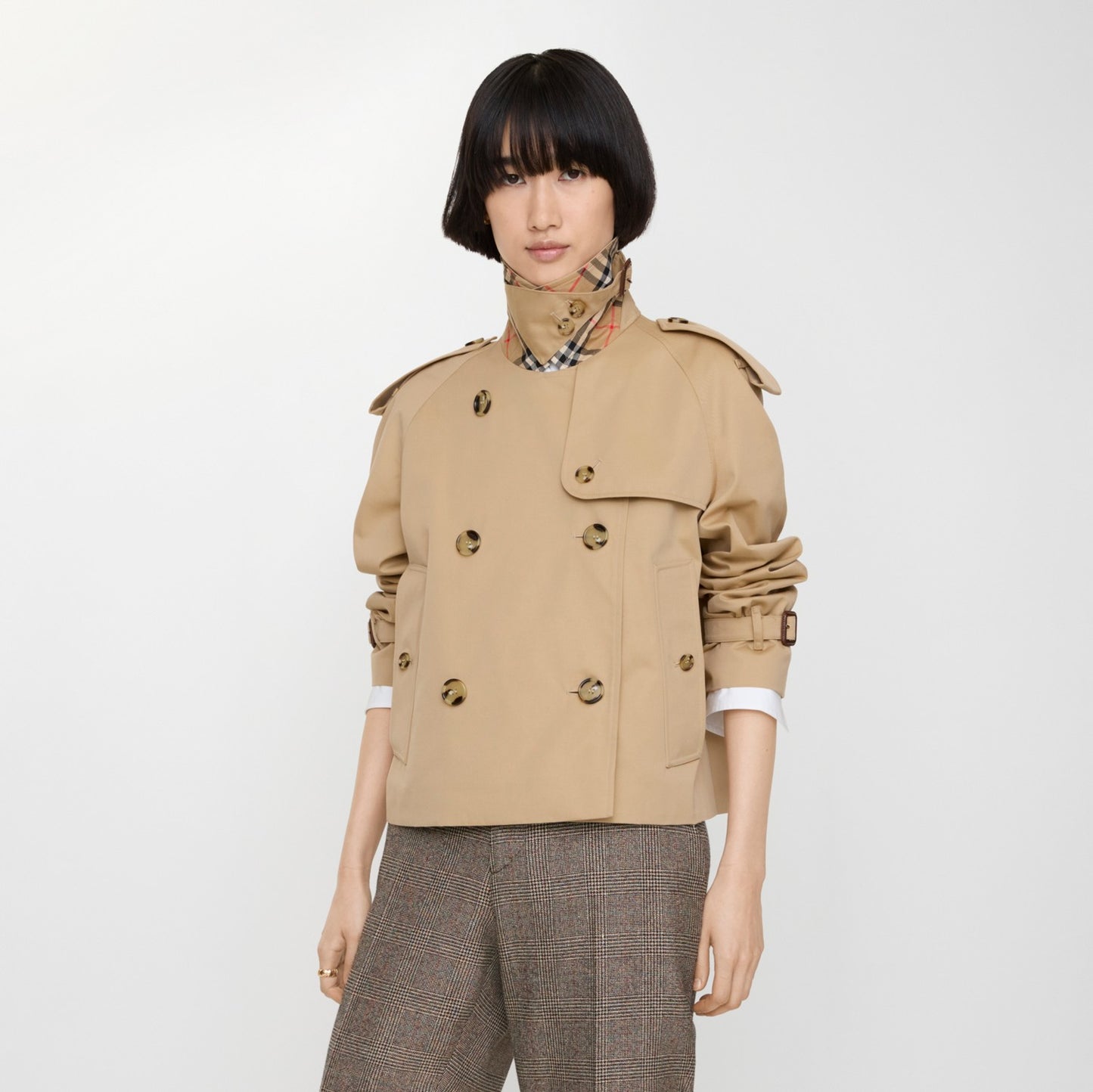 Cropped Gabardine Mayfair Trench Jacket
