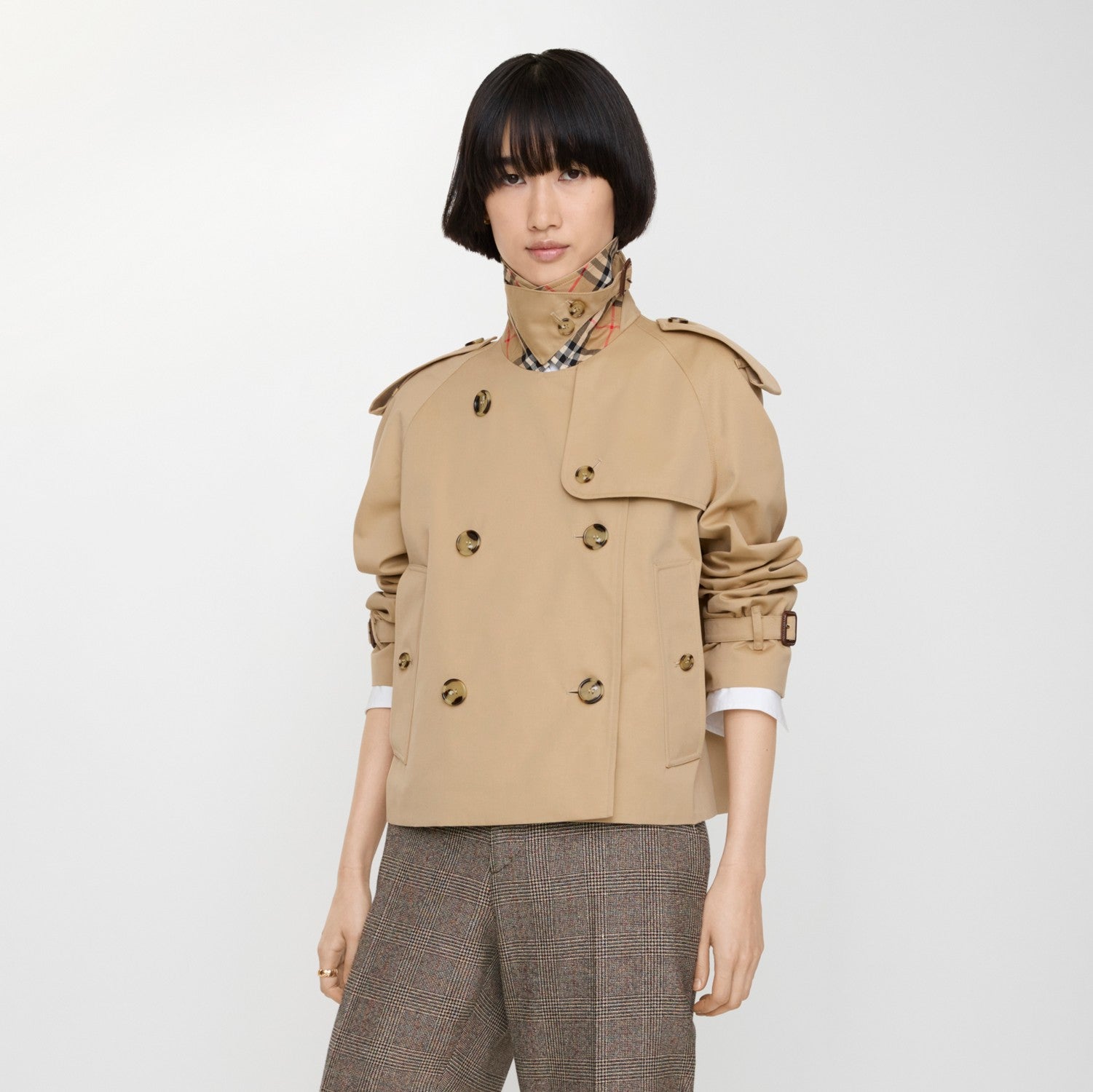 Cropped Gabardine Mayfair Trench Jacket