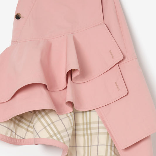Ruffled Gabardine Trench Skirt
