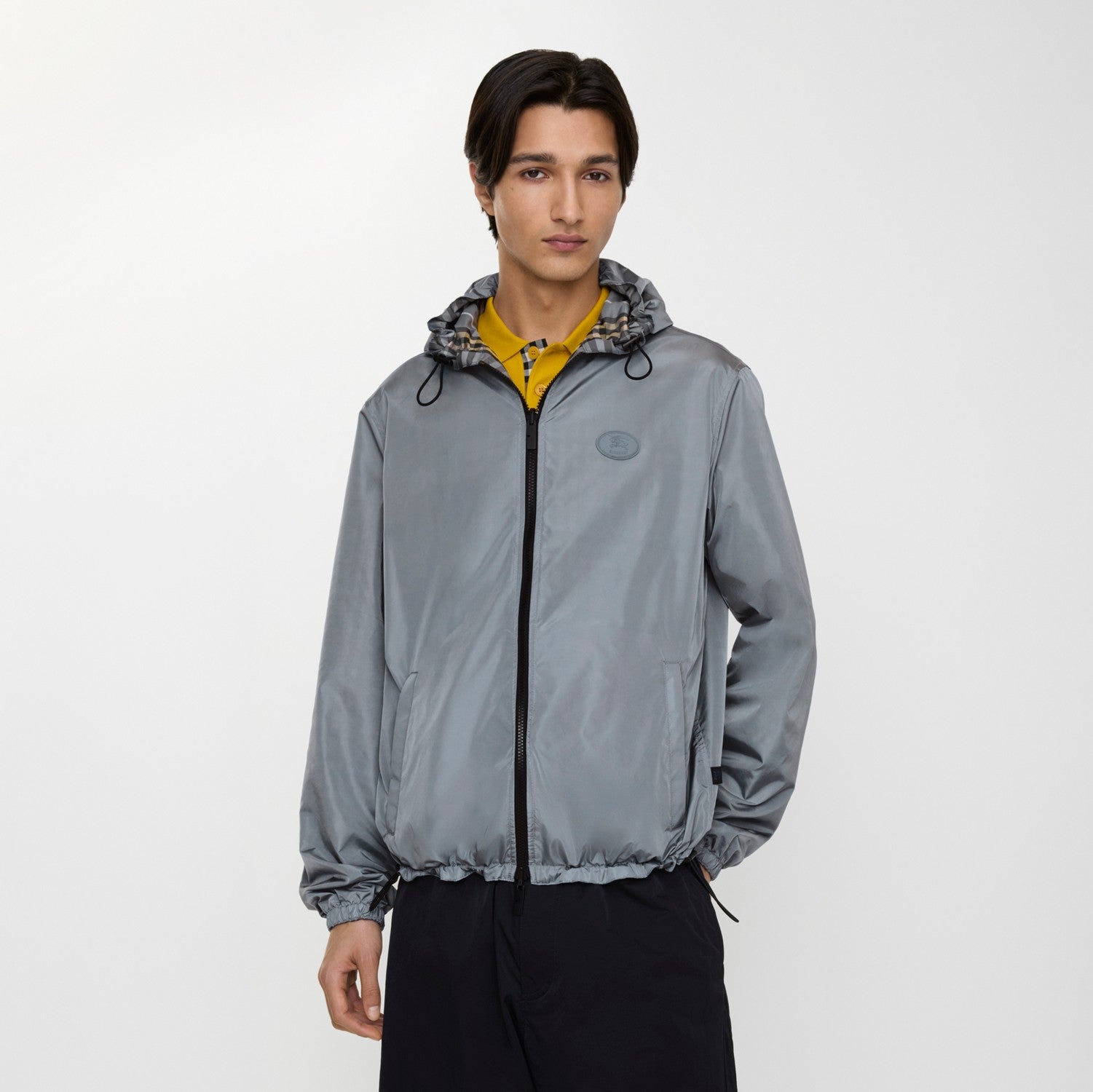 Reversible Check Hooded Jacket