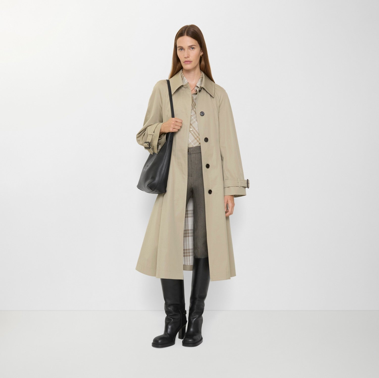 Long Gabardine Ellingham Fit-and-flare Car Coat