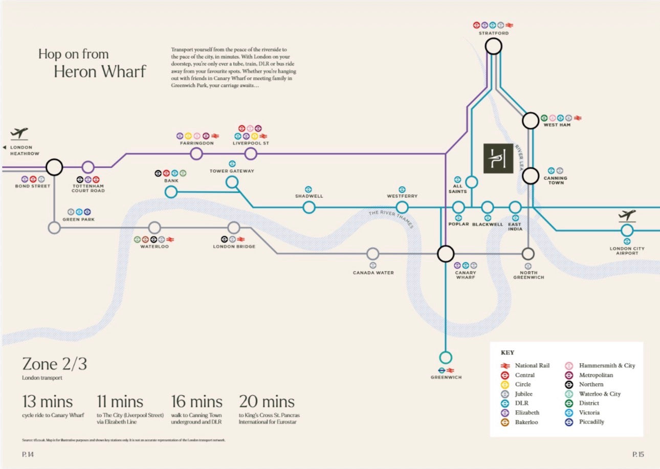 Heron Wharf — New Build 1-2-3 Bedroom Homes — Wellness Amenities — Zone 2 and 3 Canary Wharf London