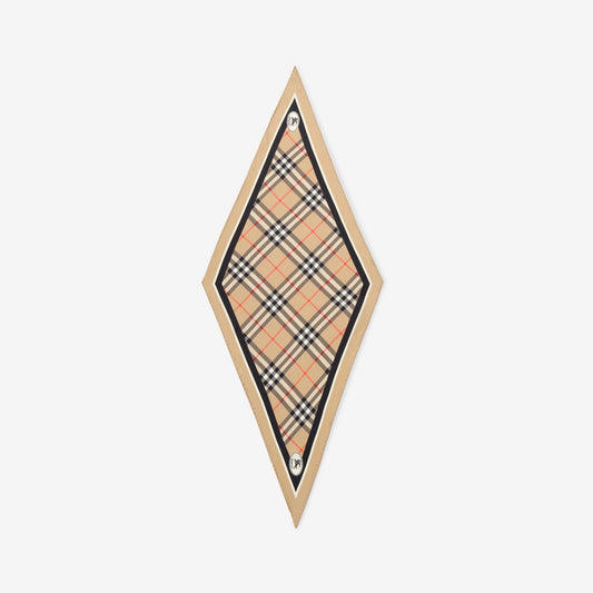 Check Knight Stamp Silk Scarf
