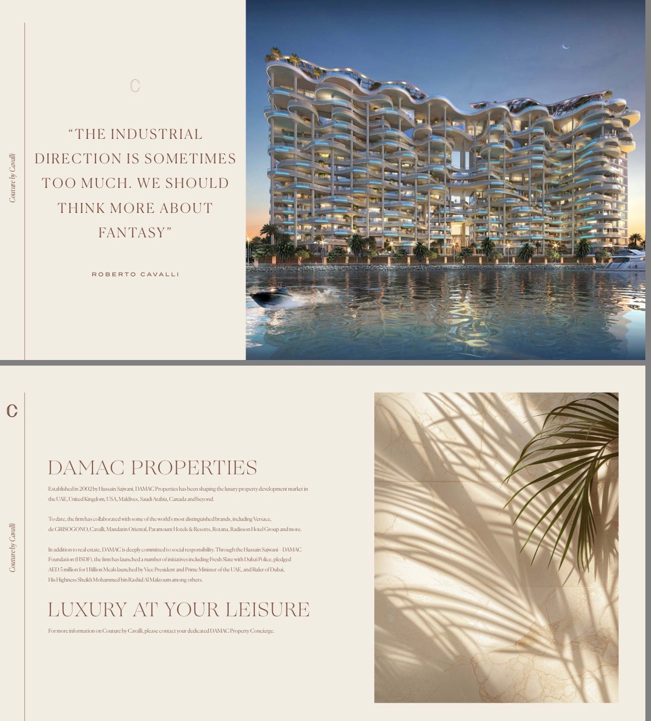 Couture by Cavali — 3 4 5 6 Bedroom Ultra Luxury Residences and Penthouses — Masterpiece Lifestyle Experience — Dubai UAE
