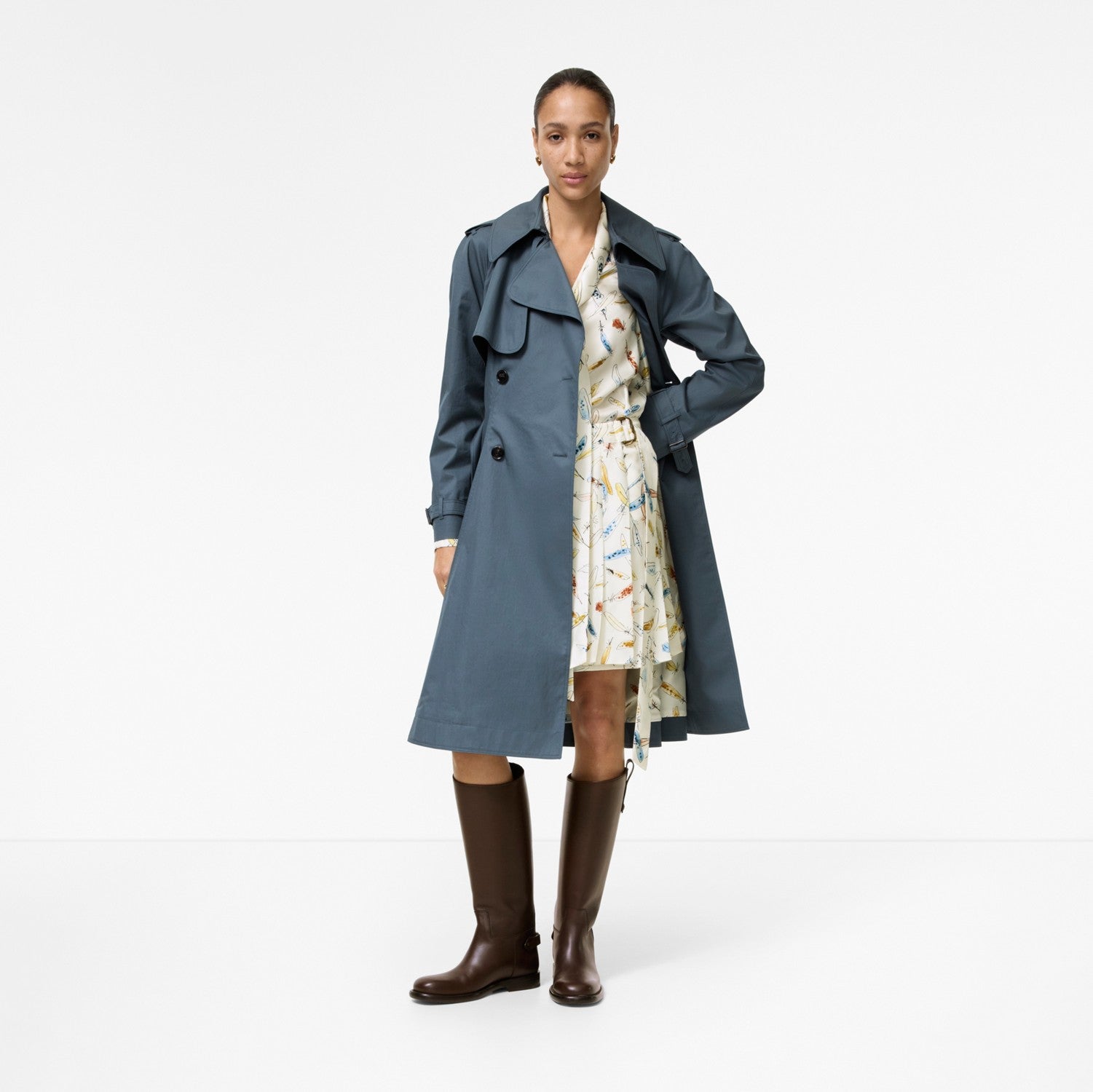 Long Tropical Gabardine Pembury Trench Coat