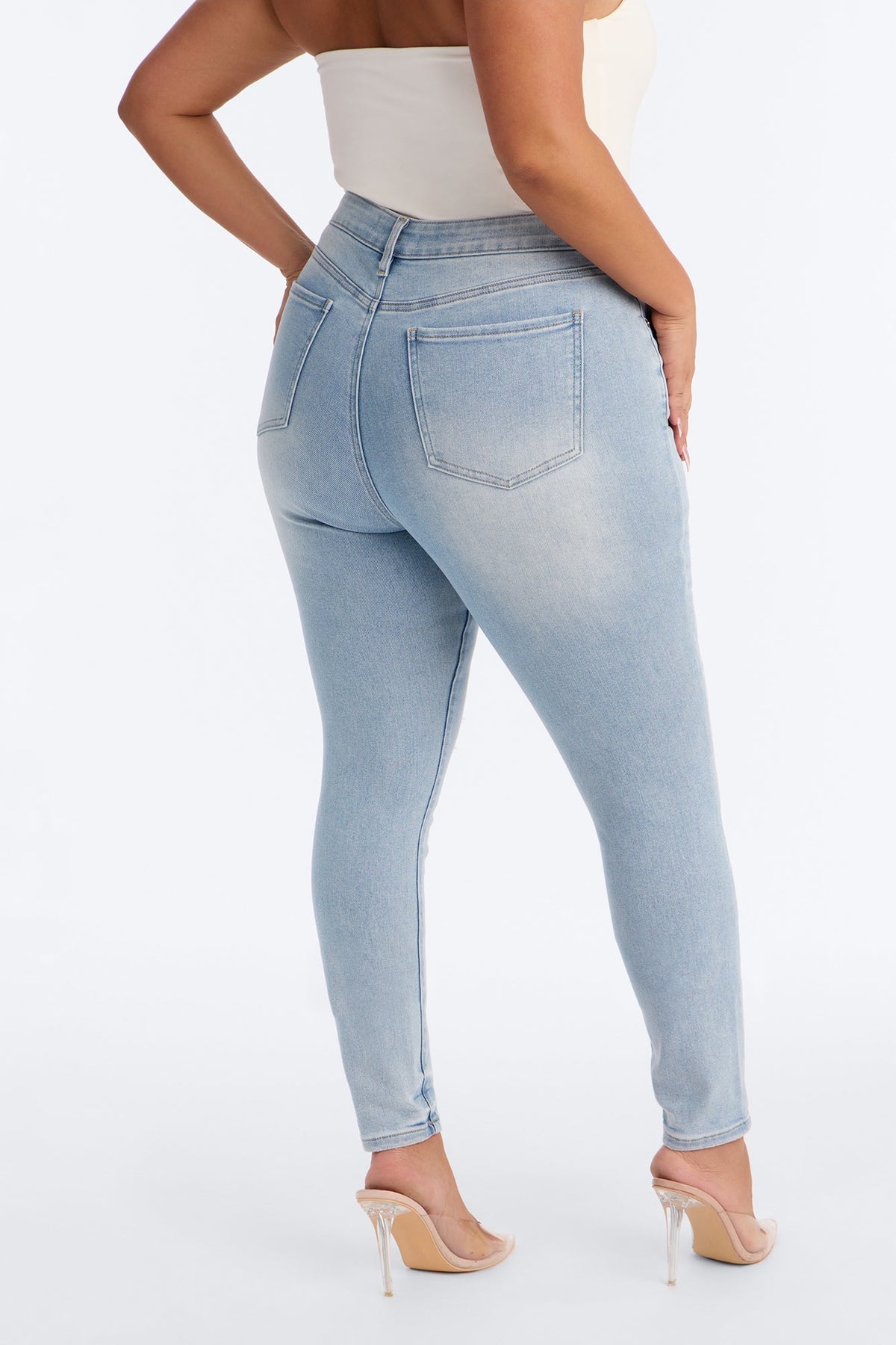 Tall Kalisha Stretch Ripped Skinny Jeans - Light Wash