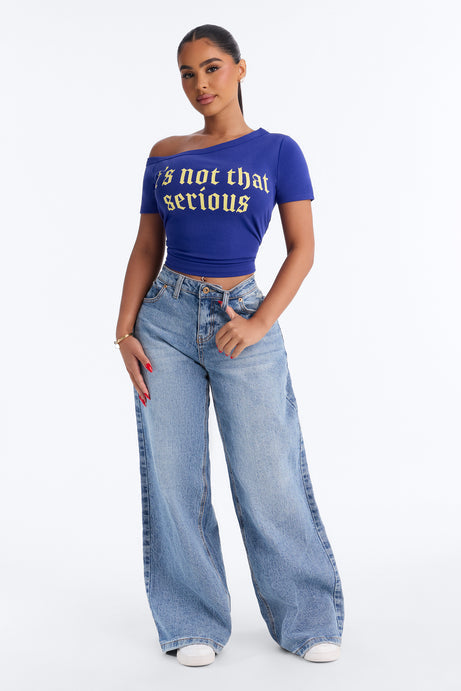 It's Not That Serious Off Shoulder Top
