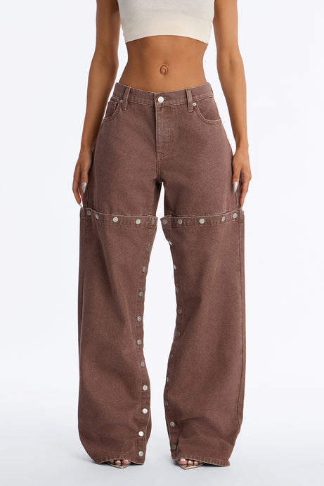 Laurel Canyon Snap Straight Leg Jeans