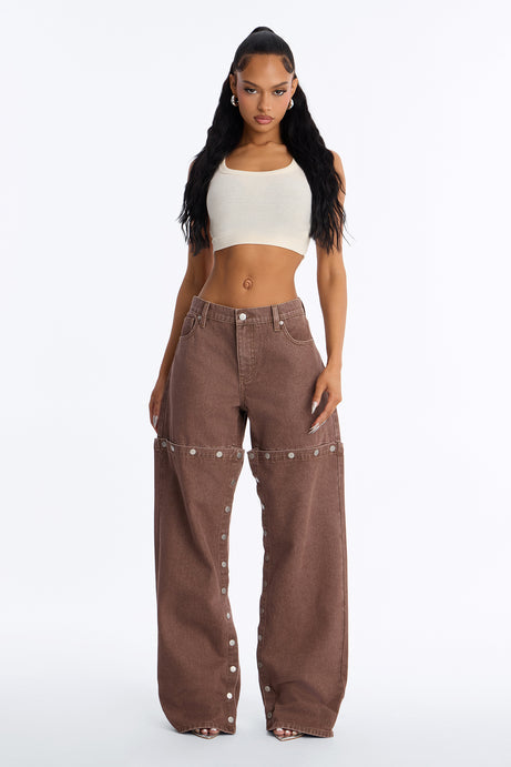 Laurel Canyon Snap Straight Leg Jeans