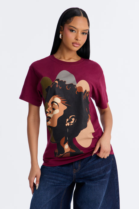 Beautiful Woman Tee - Burgundy