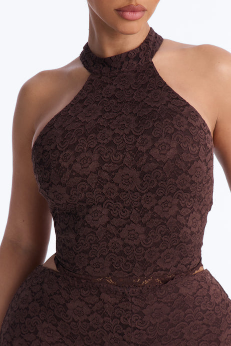 Sweet Lace Capri Set - Chocolate