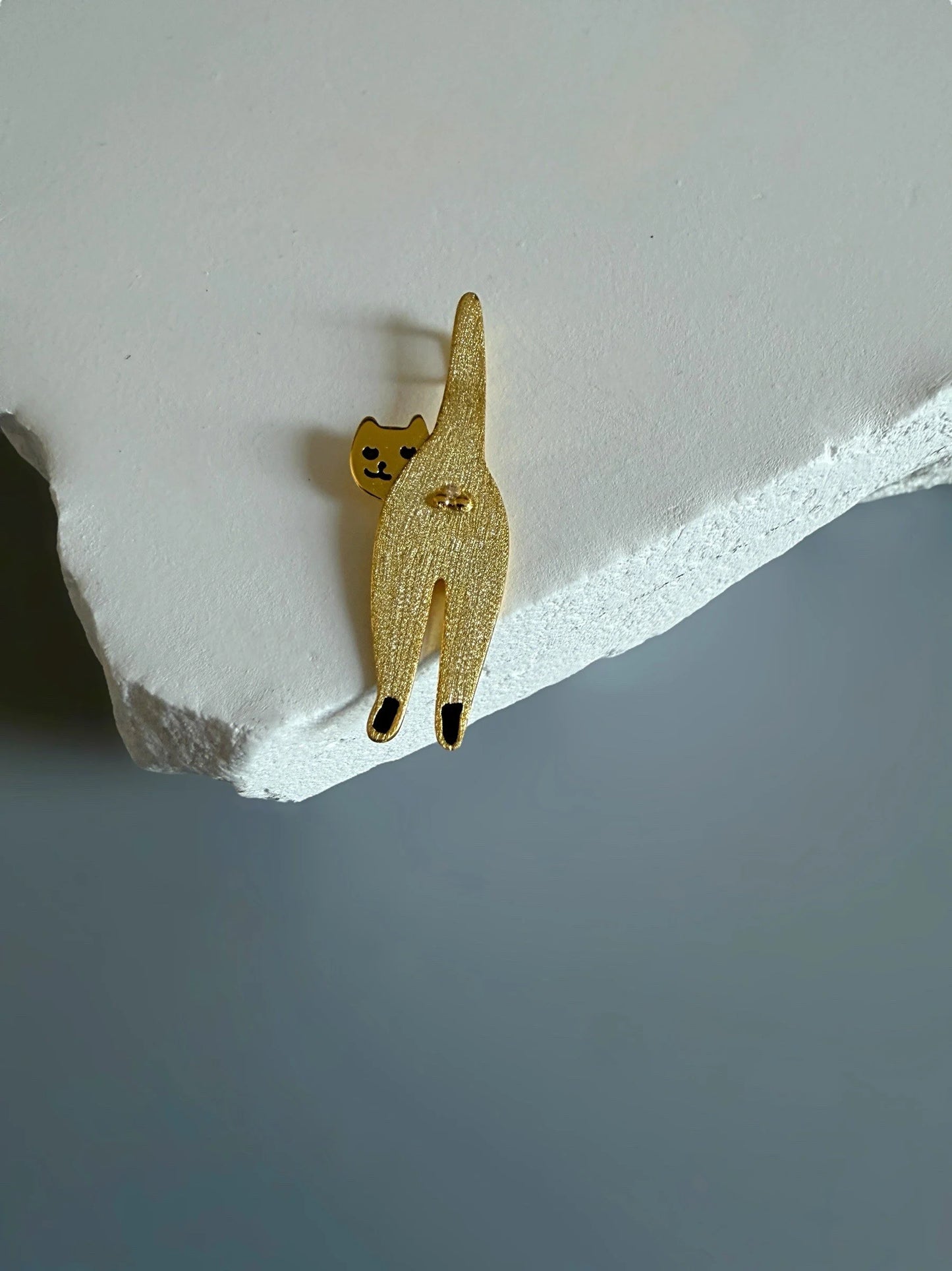 925 Sterling Silver Funny Cat Pendant  18K Gold Plated Cat Lover Gift - Interactive Group