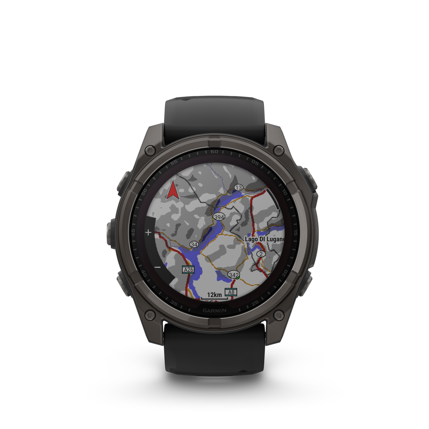 Garmin Fēnix 8 (51 mm, Solar Sapphire, Carbon‑Gray DLC Titanium Bezel, Black‑Pebble‑Grey Silicone Band)