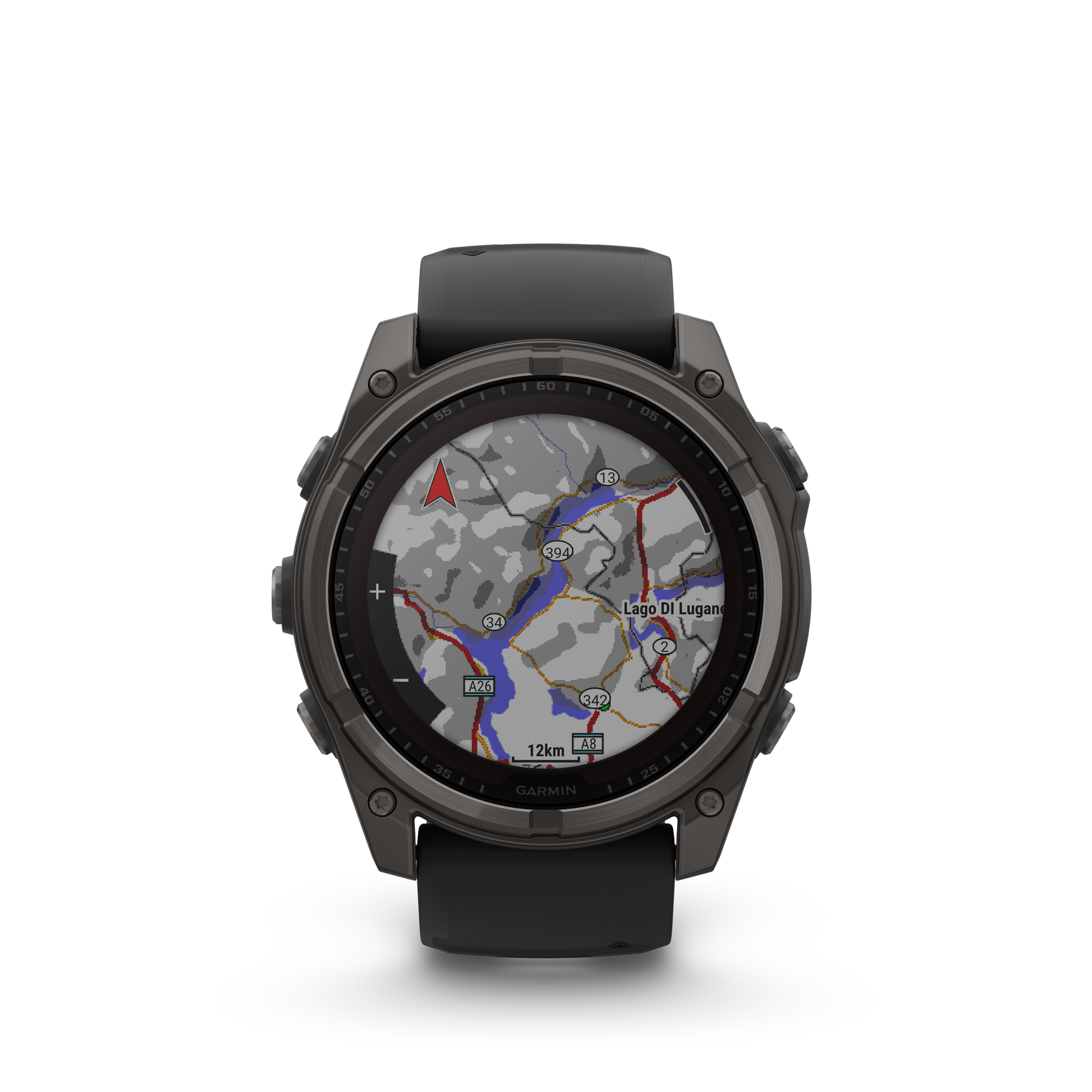 Garmin Fēnix 8 (51 mm, Solar Sapphire, Carbon‑Gray DLC Titanium Bezel, Black‑Pebble‑Grey Silicone Band)