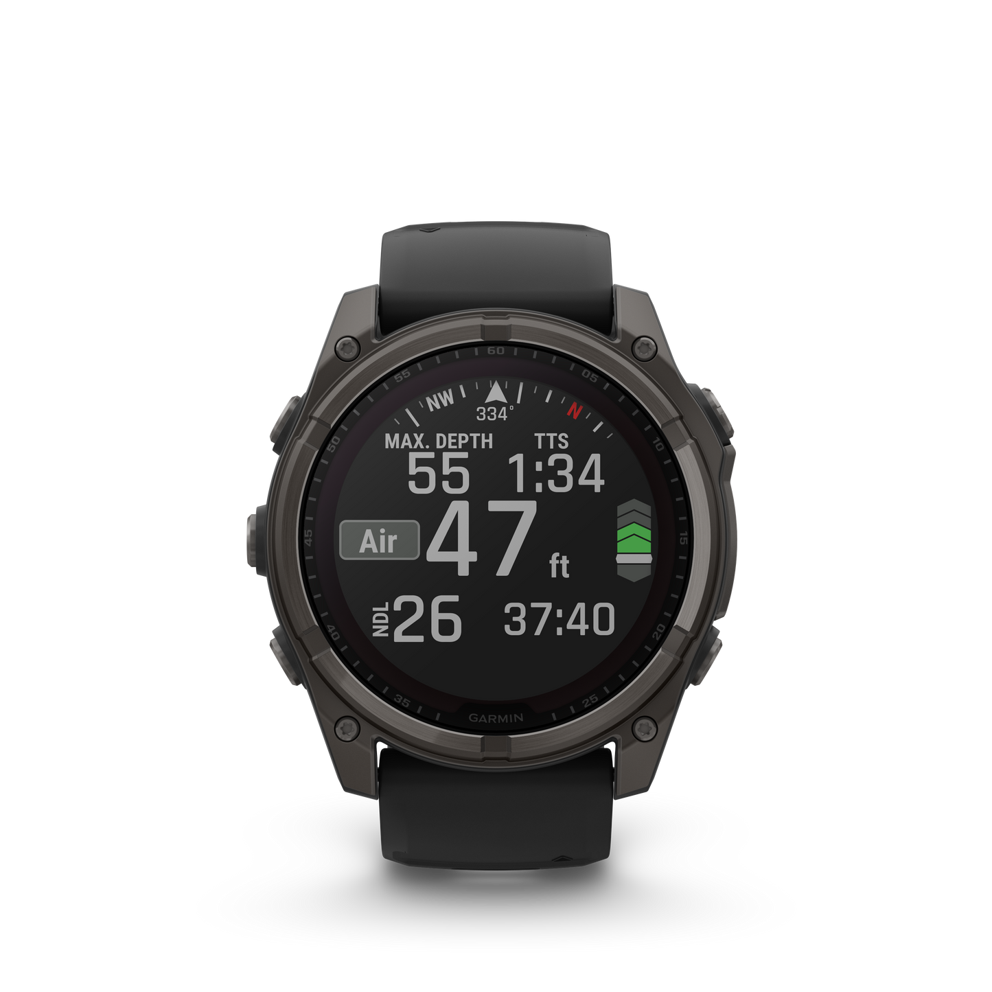 Garmin Fēnix 8 (51 mm, Solar Sapphire, Carbon‑Gray DLC Titanium Bezel, Black‑Pebble‑Grey Silicone Band)