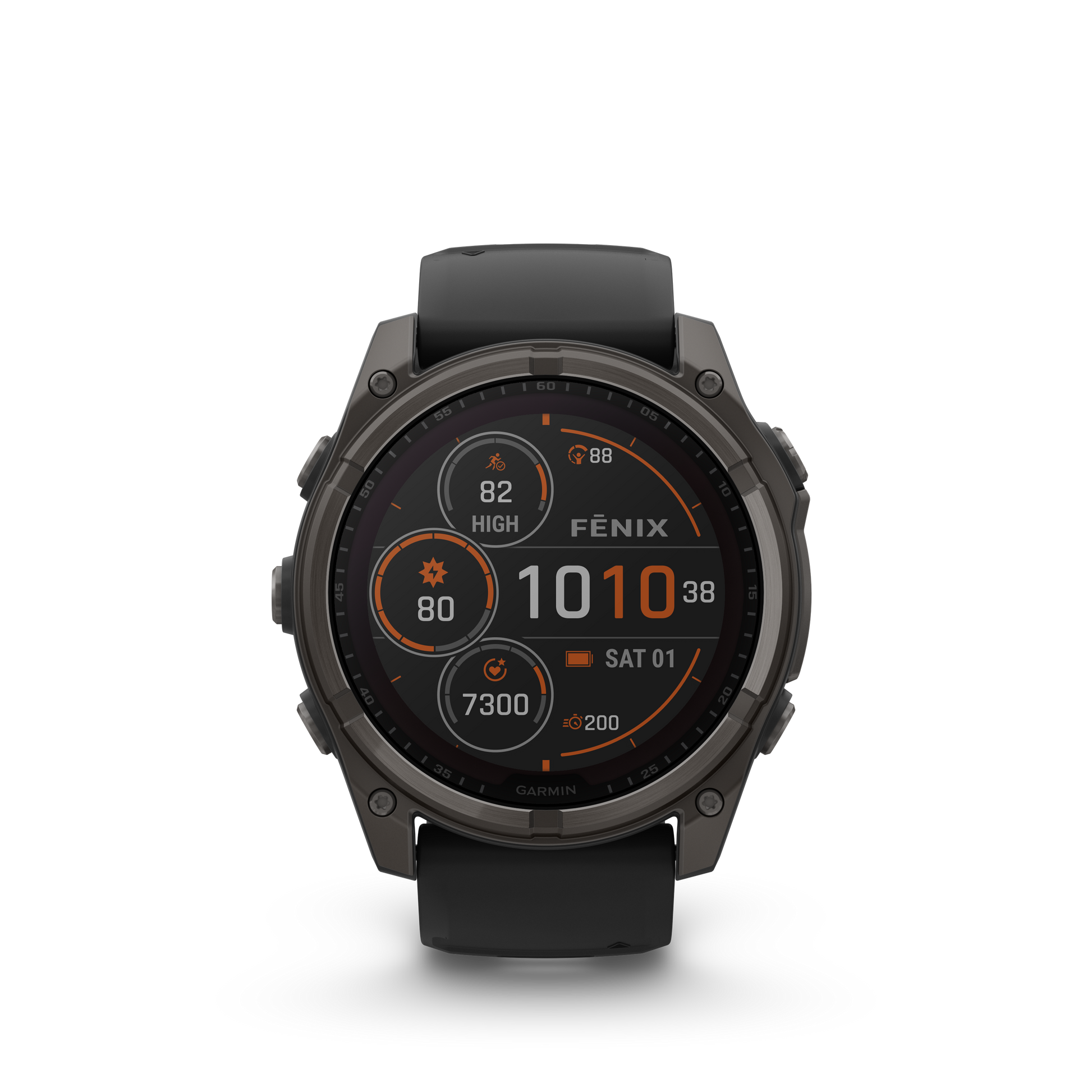 Garmin Fēnix 8 (51 mm, Solar Sapphire, Carbon‑Gray DLC Titanium Bezel, Black‑Pebble‑Grey Silicone Band)