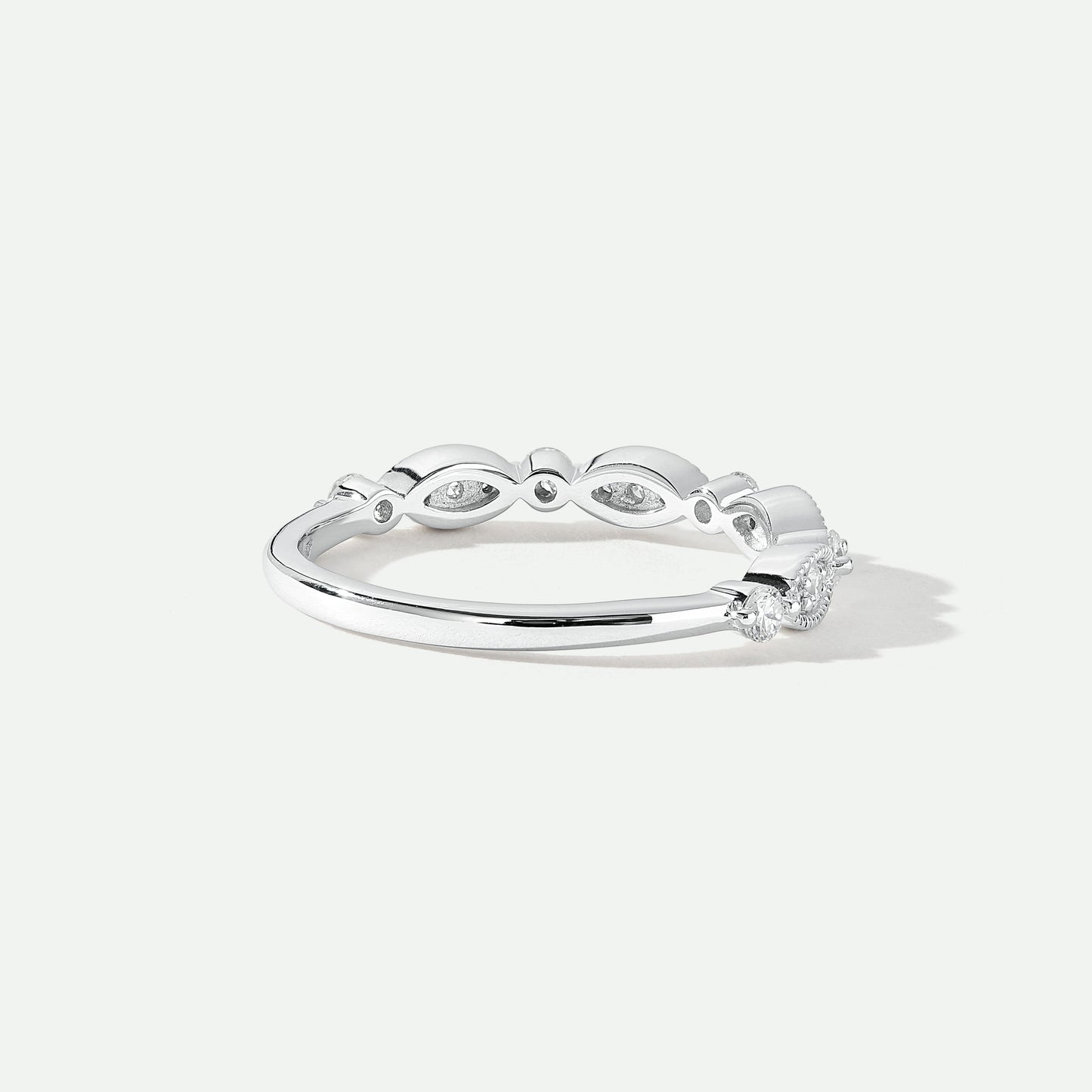 Florence | 18ct White Gold 0.25ct tw Lab Grown Diamond Milgrain Vintage Band Ring - Interactive Group