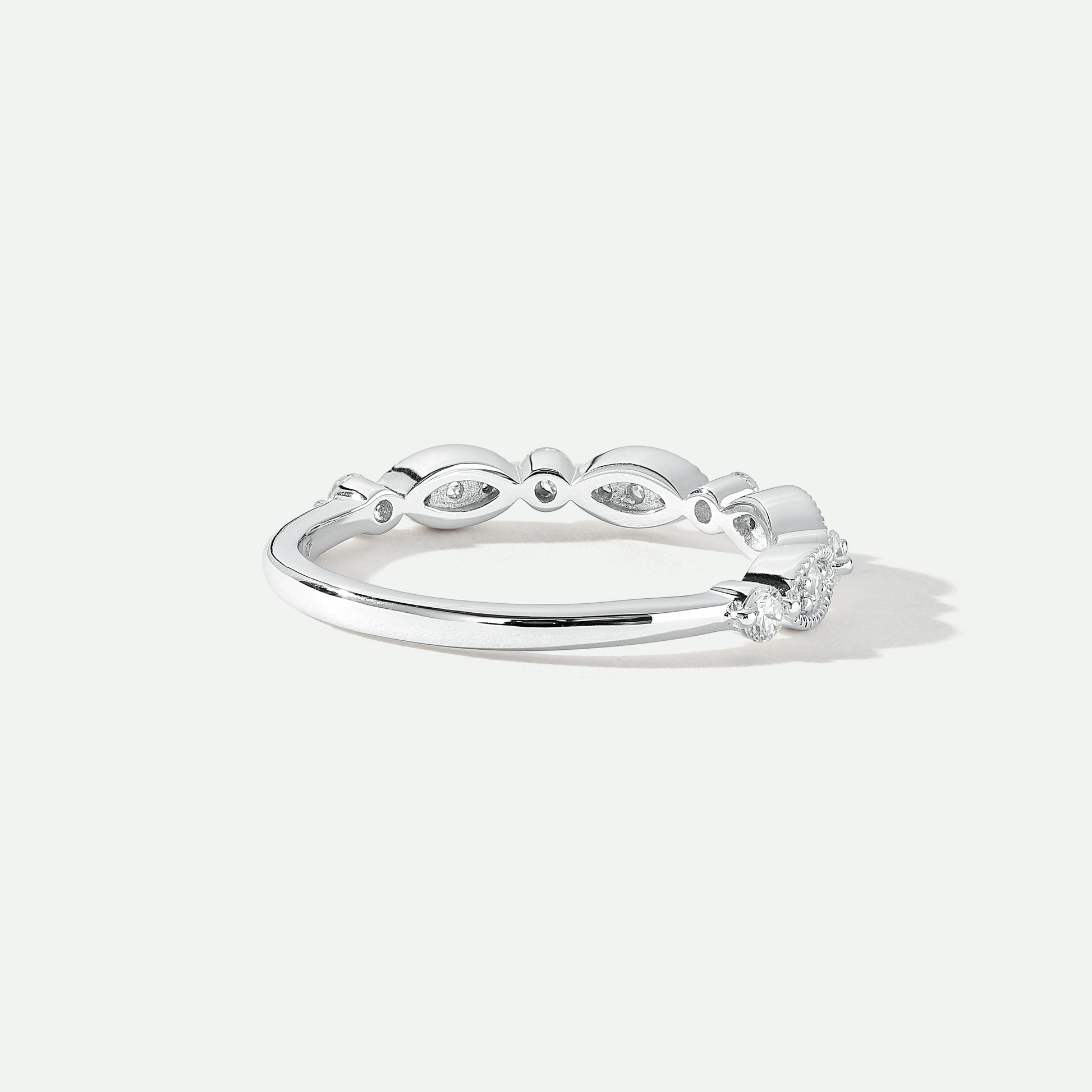 Florence | 18ct White Gold 0.25ct tw Lab Grown Diamond Milgrain Vintage Band Ring - Interactive Group