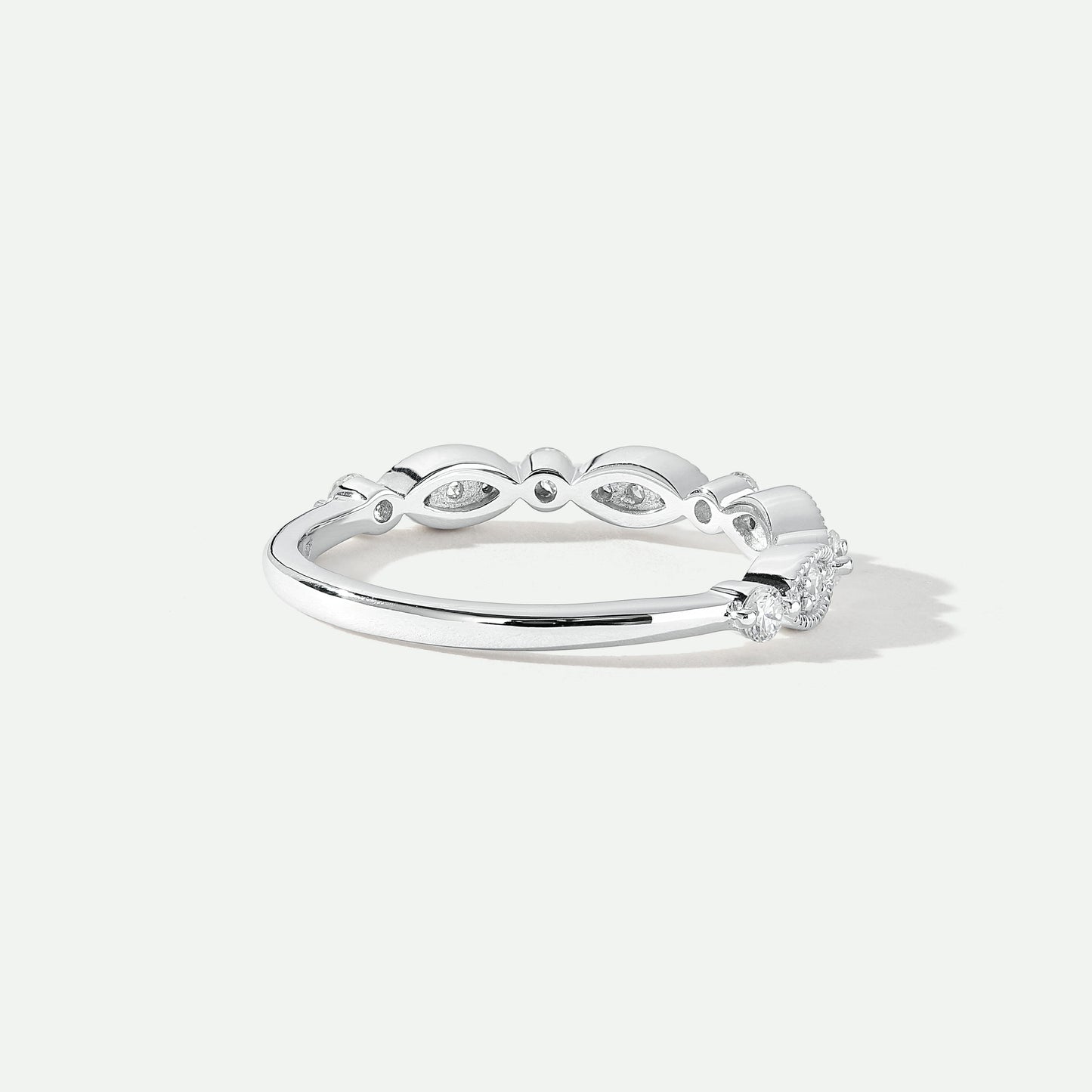 Florence | 18ct White Gold 0.25ct tw Lab Grown Diamond Milgrain Vintage Band Ring - Interactive Group
