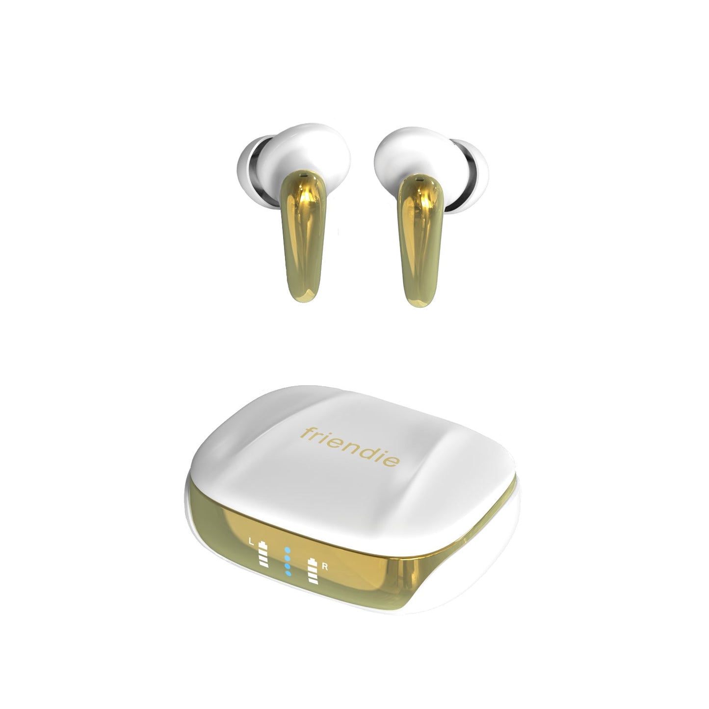 AIR Focus ANC Pearl White and Gold Active Noise Cancelling Earbuds (In Ear Wireless Headphones) - Interactive Group
