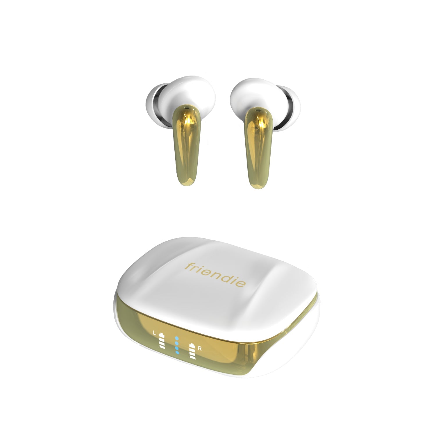 AIR Focus ANC Pearl White and Gold Active Noise Cancelling Earbuds (In Ear Wireless Headphones) - Interactive Group