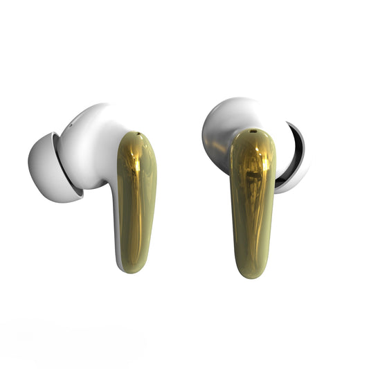 AIR Focus ANC Pearl White and Gold Active Noise Cancelling Earbuds (In Ear Wireless Headphones) - Interactive Group