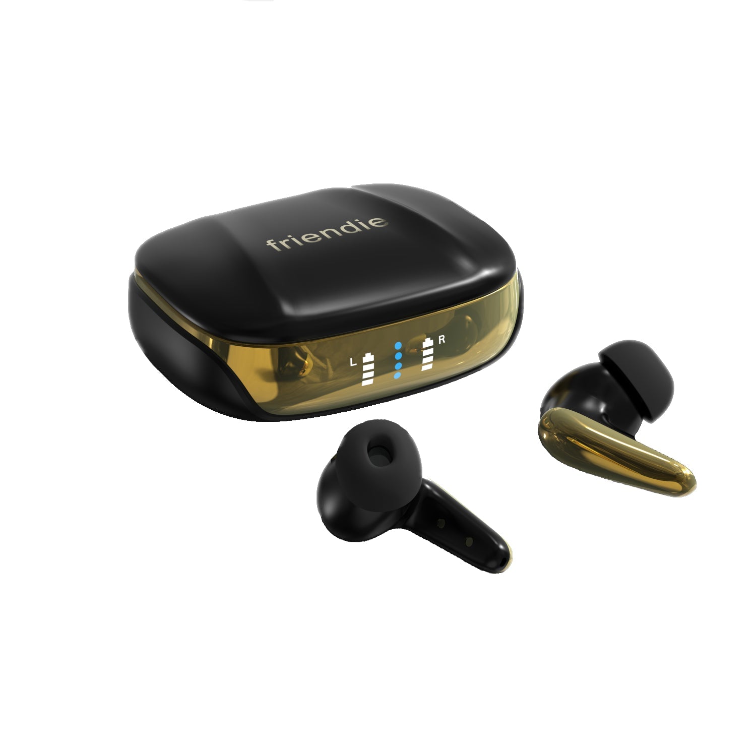 AIR Focus ANC Matte Black and Gold Active Noise Cancelling Earbuds (In Ear Wireless Headphones) - Interactive Group