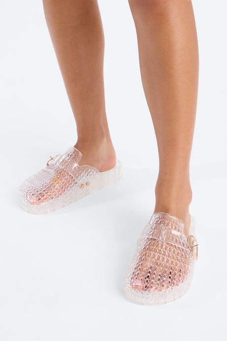 Genasa Buckle Jelly Slides - Clear