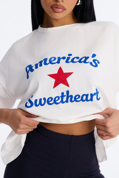 Americas Sweetheart Biker Short Set - White/combo