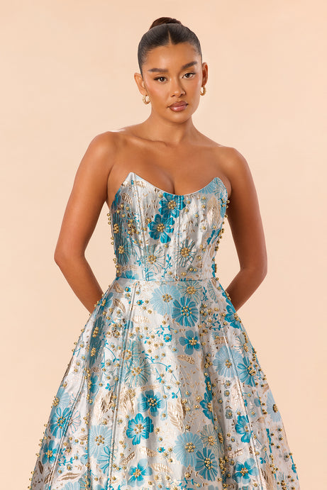 Honey Kiss Jacquard Midi Dress