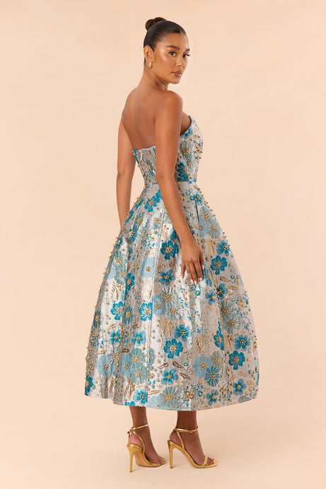 Honey Kiss Jacquard Midi Dress