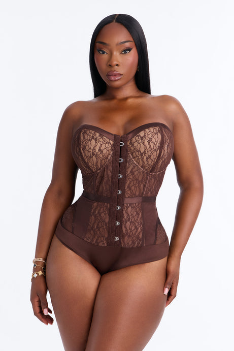 Jackie Lace Strapless Corset Bodysuit