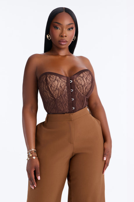 Jackie Lace Strapless Corset Bodysuit