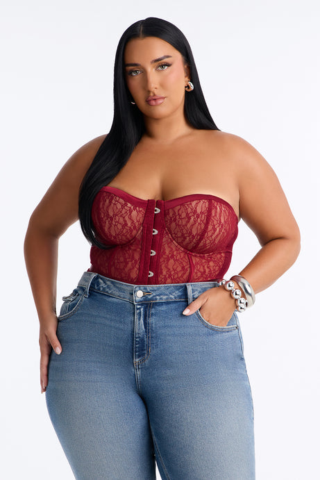 Jackie Lace Strapless Corset Bodysuit