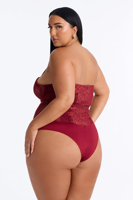 Jackie Lace Strapless Corset Bodysuit