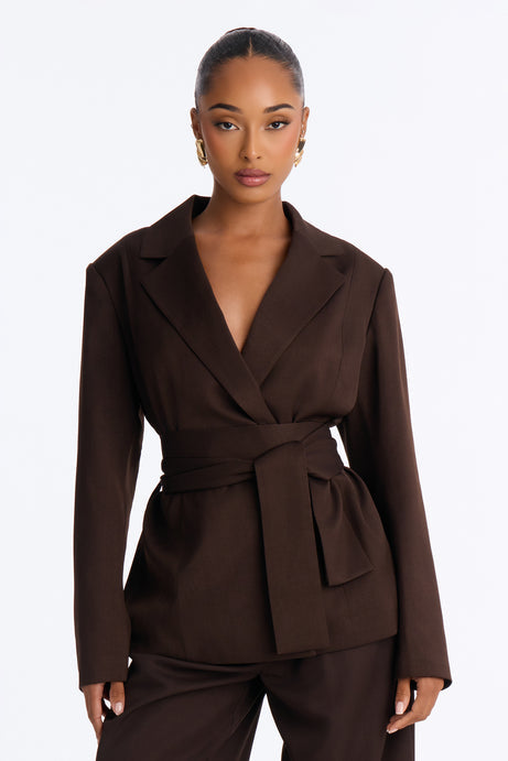 Jet Days Tie Waist Belted Blazer