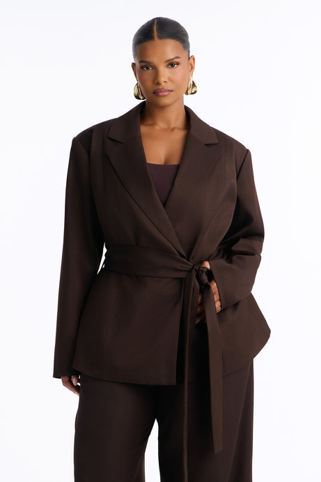 Jet Days Tie Waist Belted Blazer