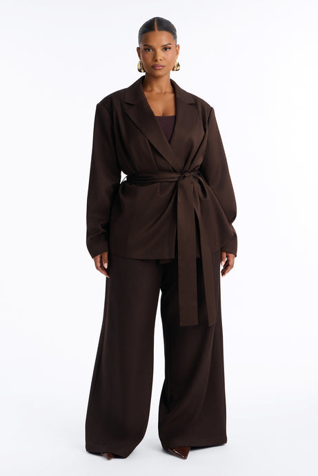 Jet Days Tie Waist Belted Blazer