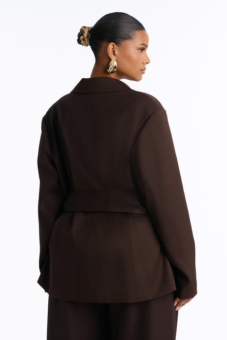 Jet Days Tie Waist Belted Blazer