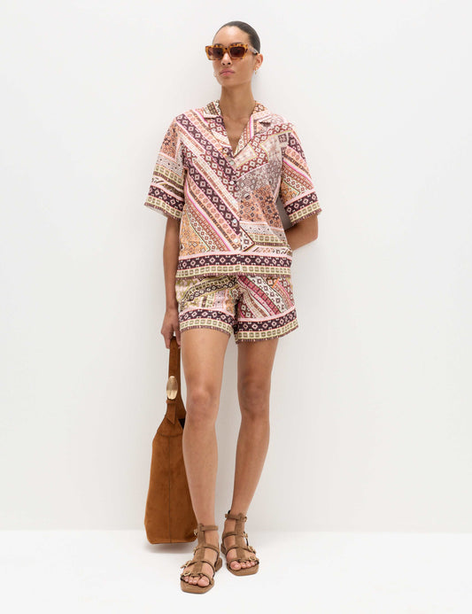 Geometric Printed Button Through Shirt