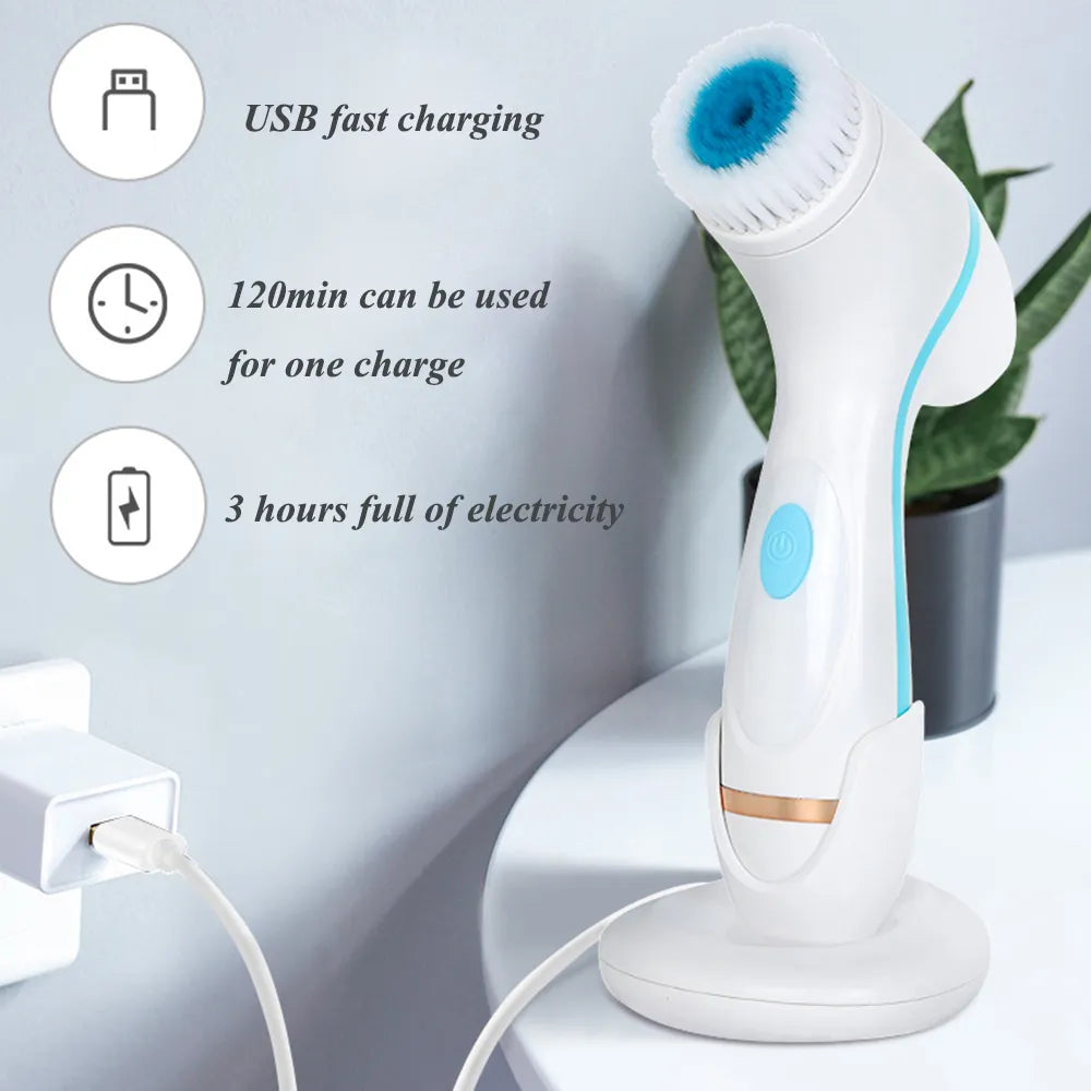 Facial Cleansing Brush Sonic Nu Face Spin Brush Set - Interactive Group