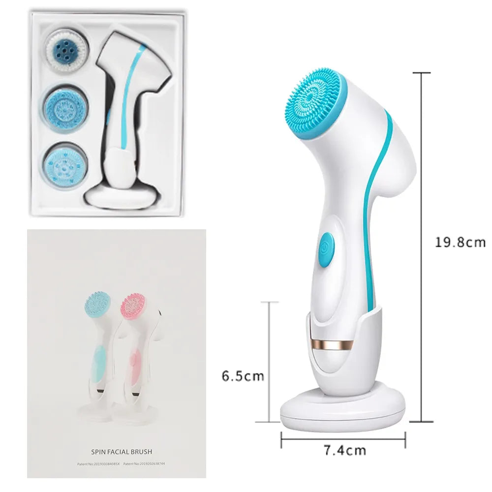 Facial Cleansing Brush Sonic Nu Face Spin Brush Set - Interactive Group