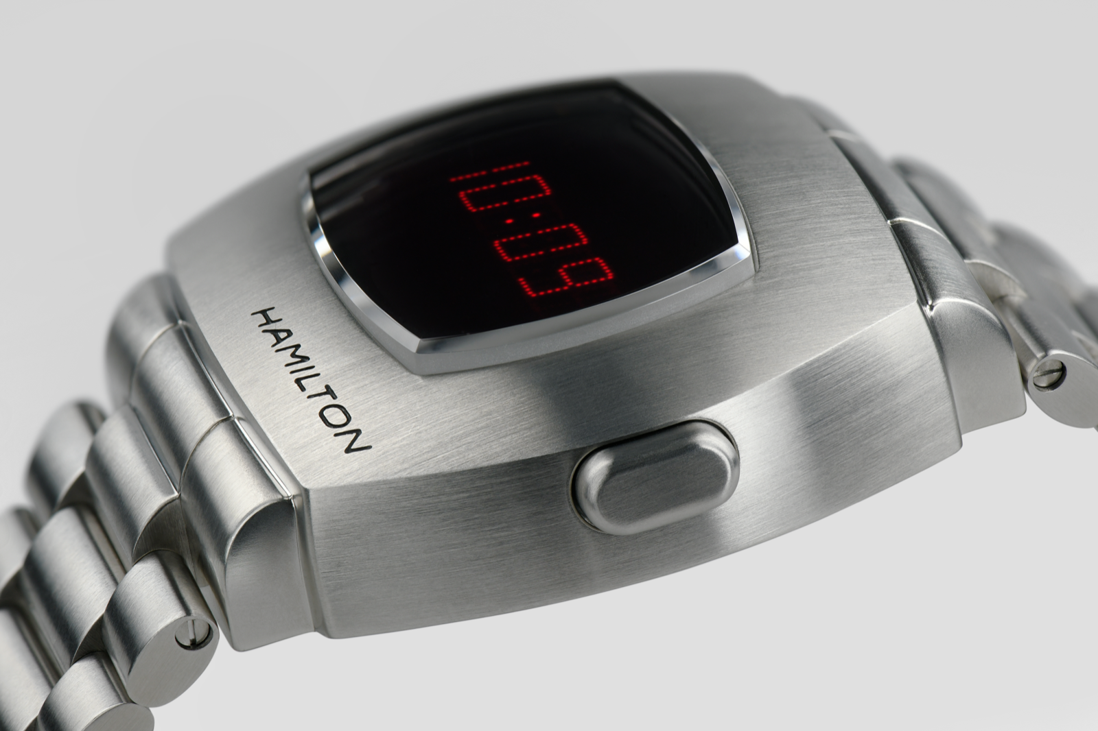 Hamilton PSR Digital Watch Quartz Black Dial / Stainless Steel Bracelet