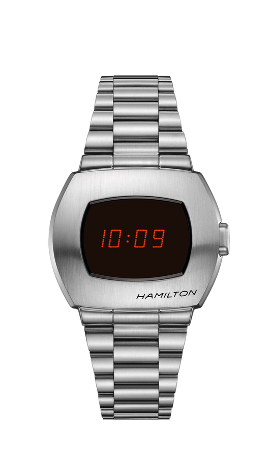Hamilton PSR Digital Watch Quartz Black Dial / Stainless Steel Bracelet