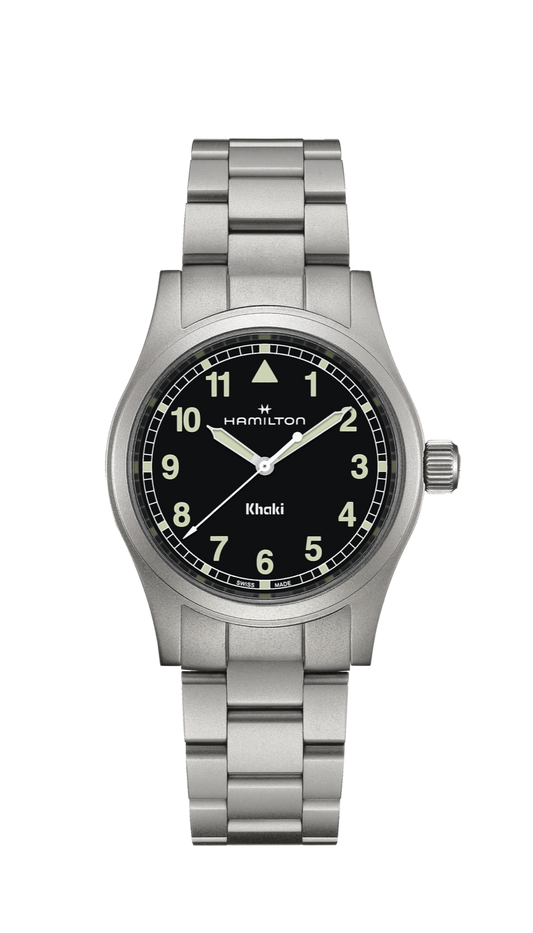 Hamilton Khaki Field Watch 38mm Quartz Black Dial Stainless Steel