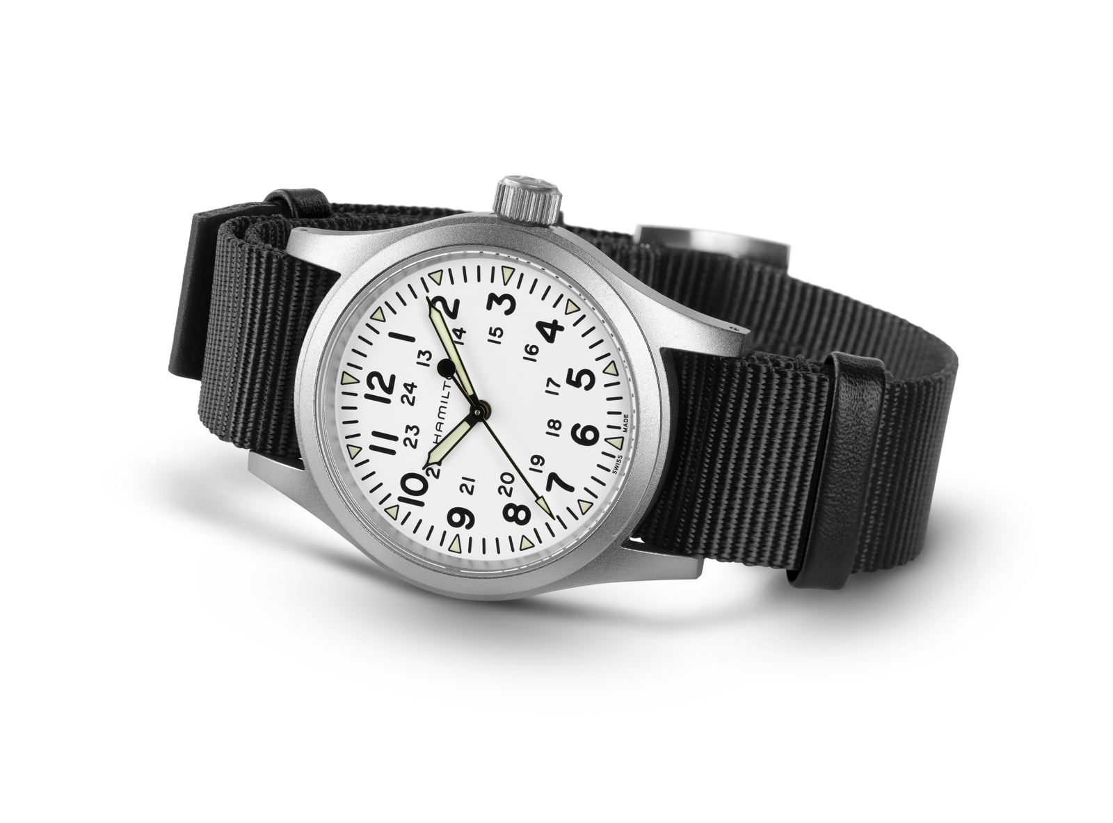 Hamilton Khaki Field Watch 38mm Mechanical White Dial Canvas