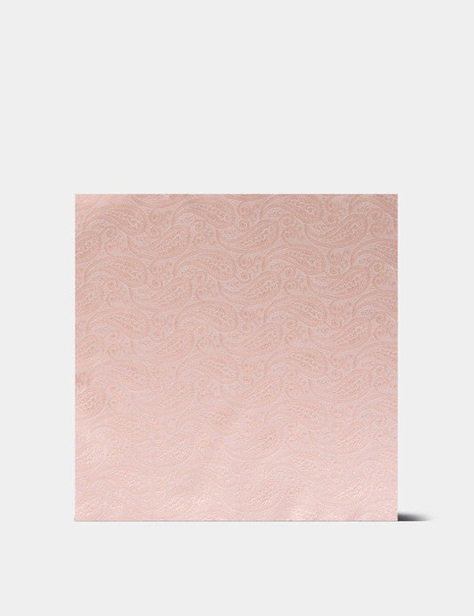 Coral Paisley Pocket Square - 100% Silk