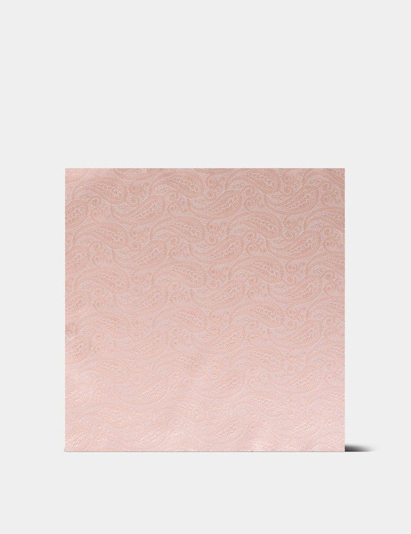 Coral Paisley Pocket Square - 100% Silk