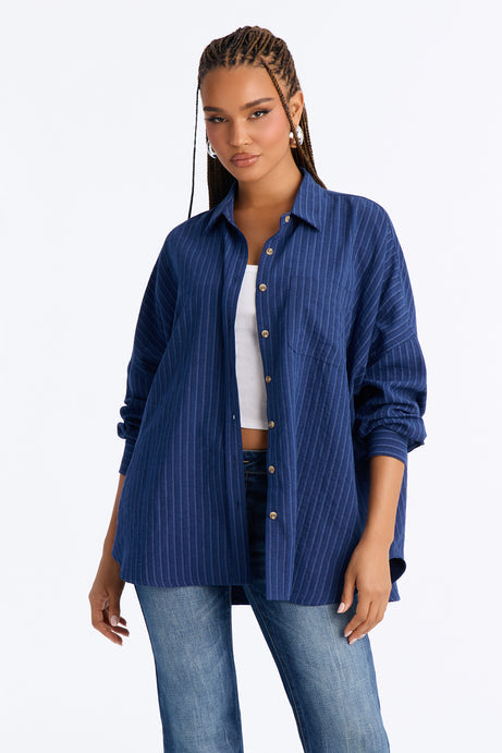 Make My Move Pinstripe Shirt