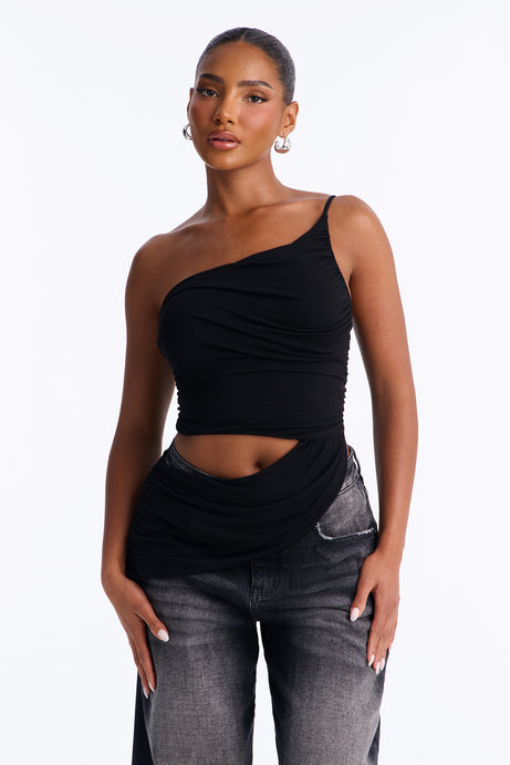 Sierra Ruched One Shoulder Drape Top